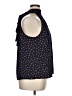 Ann Taylor 100% Polyester Graphic Blue Black Sleeveless Blouse Size XL - photo 4