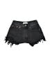 Pull&Bear Solid Black Denim Shorts Size 2 - photo 1
