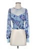 Free People 100% Nylon Blue Long Sleeve Blouse Size XS - photo 1