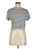 Rag & Bone Stripes Ivory Short Sleeve Turtleneck Size M - photo 1