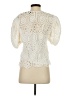 Aqua 100% Polyester Ivory Short Sleeve Blouse Size S - photo 2
