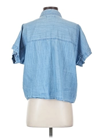 Madewell Denim Short-Sleeve Tie-Front Shirt (view 2)