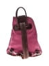 Vera Pelle 100% Leather Color Block Floral Purple Burgundy Backpack One size - photo 2
