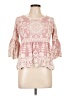 Kindred 100% Rayon Floral Multi Color Pink 3/4 Sleeve Blouse Size L - photo 1