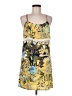 Peppermint 100% Polyester Print Yellow Casual Dress Size M - photo 1