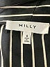 Milly 100% Silk Stripes Black Long Sleeve Silk Top Size 6 - photo 7