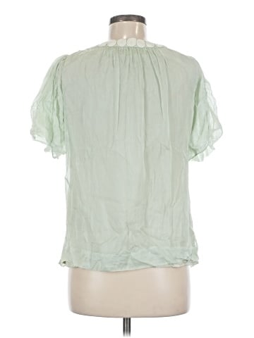 Gold Hawk Short Sleeve Silk Top (view 2)