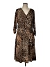 NY Collection Animal Print Brown Casual Dress Size L (estimated) - photo 1