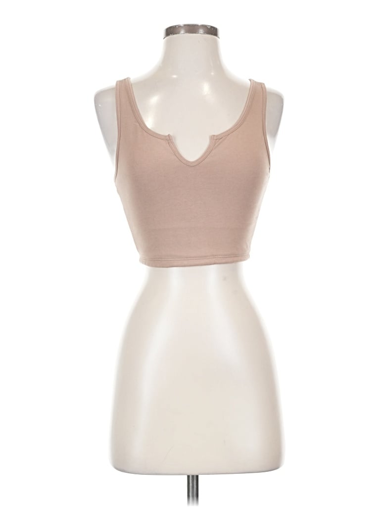 Pre-owned Klassy Network Tank Top Tan Strapless Neckline Tops
