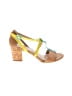 DKNY Color Block Yellow Brown Sandals Size 6 - photo 1