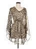 Icing 100% Polyester Silver 3/4 Sleeve Blouse One size - photo 1