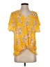 West Kei 100% Polyester Yellow Short Sleeve Blouse Size S - photo 1