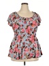 Torrid Blue Short Sleeve Blouse Size 2X Plus (2) - photo 1