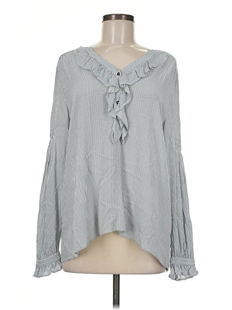 Pre-owned Sundance Long Sleeve Blouse In Gray