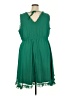 Torrid 100% Polyester Solid Green Casual Dress Size 2X Plus (2) - photo 2