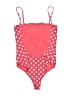 Caroline Constas Polka Dots Pink One Piece Swimsuit Size S - photo 2