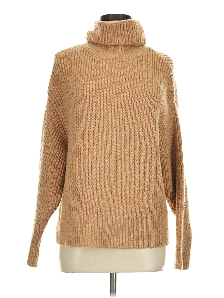 Pre-owned Zara Turtleneck Sweater In Tan