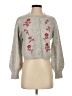 Jessica Simpson Floral Gray Pullover Sweater Size S - photo 1