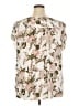 Ann Taylor LOFT 100% Polyester Floral Ivory Short Sleeve Blouse Size 20 - photo 2