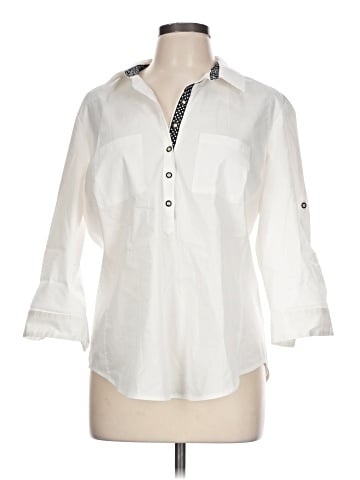 7th Avenue Design Studio New York & Company 3/4 Sleeve Button-Down Shirt (view 1)