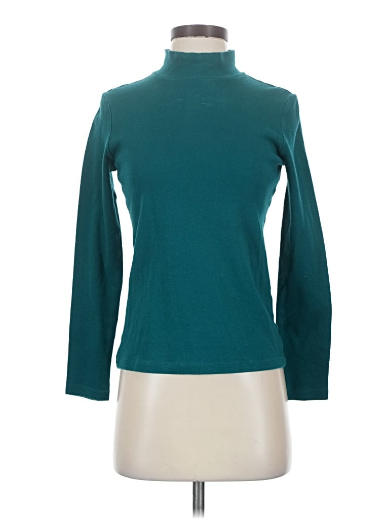 Pre-owned St. John's Bay Long Sleeve Turtleneck In Teal