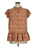 Unbranded 100% Polyester Brown Short Sleeve Blouse Size XL - photo 1