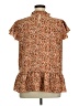 Unbranded 100% Polyester Brown Short Sleeve Blouse Size XL - photo 2