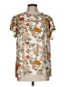 DR2 Floral Orange Short Sleeve Blouse Size L - photo 1