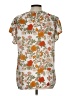 DR2 Floral Orange Short Sleeve Blouse Size L - photo 2