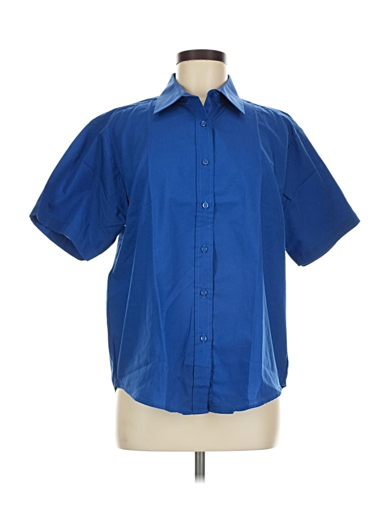 Pre-owned Assorted Brands Short Sleeve Blouse In Blue