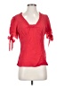 Sunny Leigh 100% Silk Red Short Sleeve Silk Top Size S - photo 1