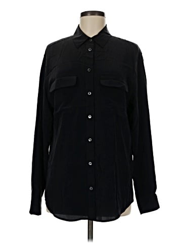 Equipment Long Sleeve Silk Top (view 1)