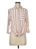 Vixbe 100% Rayon Stripes Pink 3/4 Sleeve Button-Down Shirt Size M - photo 1