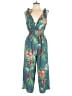 Assorted Brands 100% Polyester Tropical Green Jumpsuit Size L - photo 1