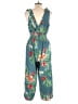 Assorted Brands 100% Polyester Tropical Green Jumpsuit Size L - photo 2