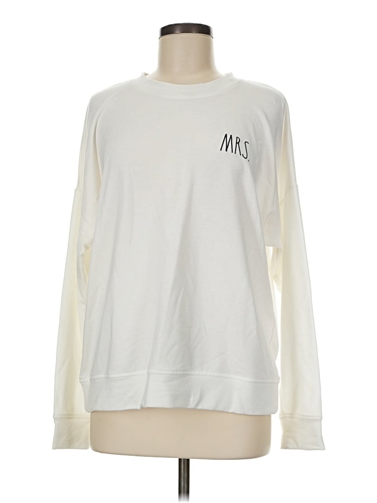 Pre-owned Rae Dunn Sweatshirt In White