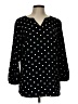 Talbots 100% Polyester Polka Dots Black 3/4 Sleeve Blouse Size L - photo 1