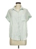 Lola River Stripes Green Short Sleeve Blouse Size M - photo 1