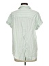 Lola River Stripes Green Short Sleeve Blouse Size M - photo 2