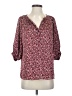 Gibson 100% Polyester Burgundy 3/4 Sleeve Blouse Size S - photo 1