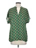 CAbi 100% Polyester Green Short Sleeve Blouse Size XS - photo 1