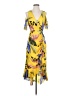 Libian 100% Polyester Print Yellow Cocktail Dress Size S - photo 1