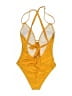 Cupshe Solid Yellow One Piece Swimsuit Size S - photo 2