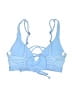 Becca Stripes Solid Blue Swimsuit Top Size S (estimated) - photo 2