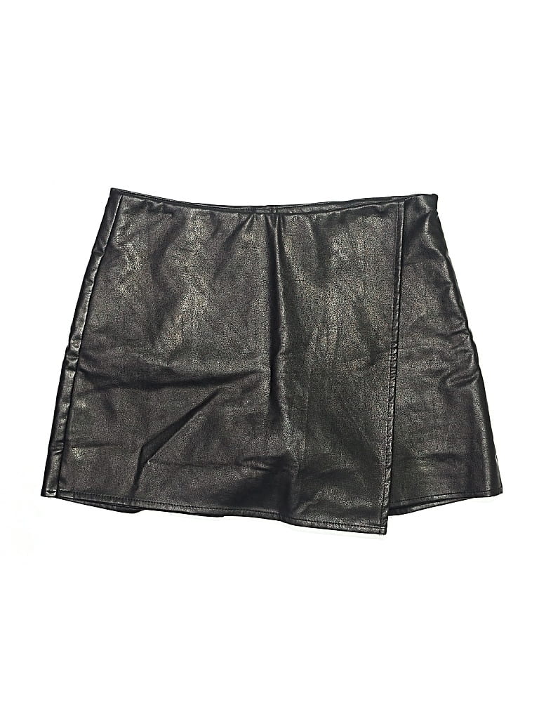Pre-owned Lulus Faux Leather Skirt In Black