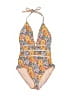 Antonio Melani Floral Yellow One Piece Swimsuit Size 4 - photo 1