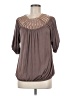 Jaloux Brown Short Sleeve Blouse Size M - photo 1