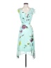 DKNY 100% Polyester Floral Teal Cocktail Dress Size 4 - photo 1