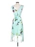 DKNY 100% Polyester Floral Teal Cocktail Dress Size 4 - photo 2