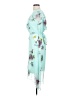 DKNY 100% Polyester Floral Teal Cocktail Dress Size 4 - photo 5